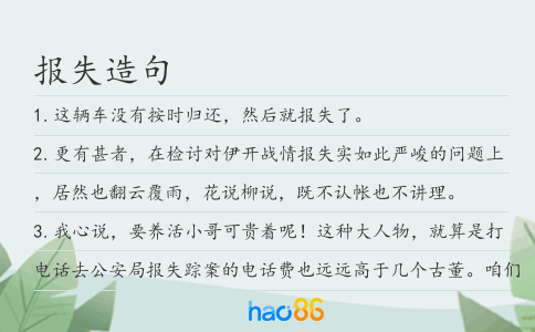 报失造句