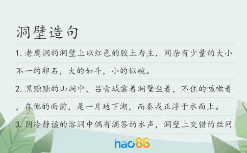 洞壁造句