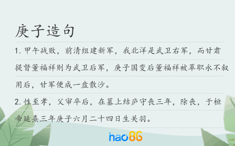 庚子造句