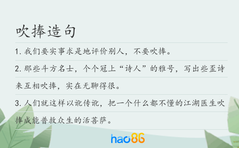 吹捧造句