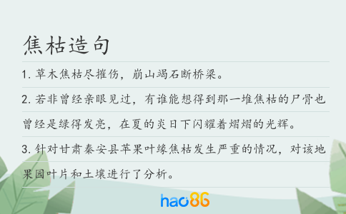 焦枯造句
