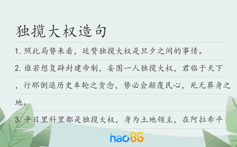 独揽大权造句