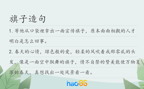 旗子造句