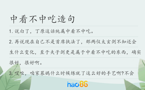 中看不中吃造句