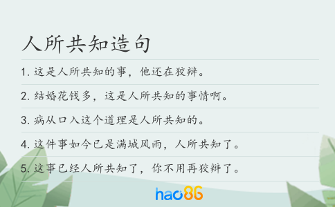 人所共知造句