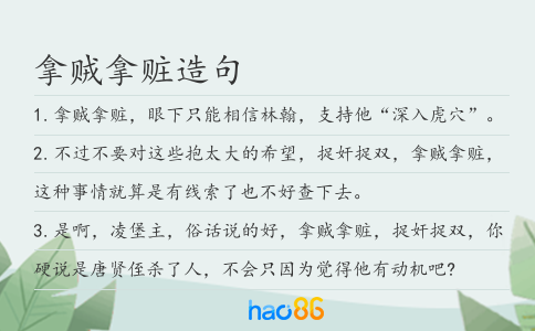 拿贼拿赃造句