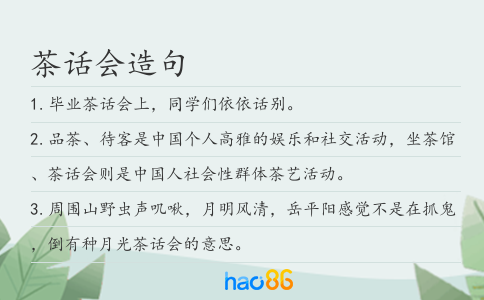 茶话会造句