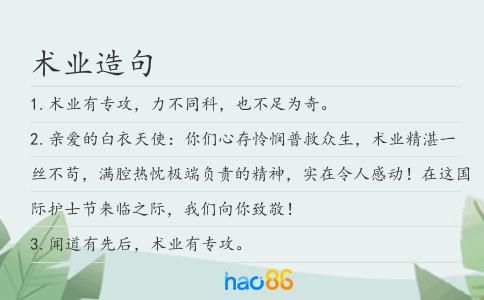 术业造句