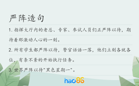 严阵造句