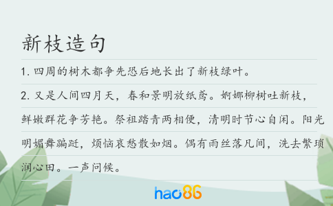 新枝造句