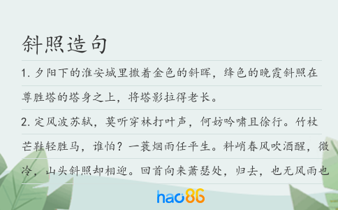 斜照造句