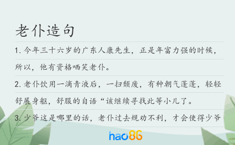 老仆造句