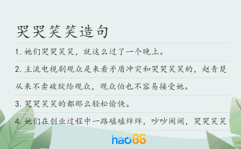 哭哭笑笑造句