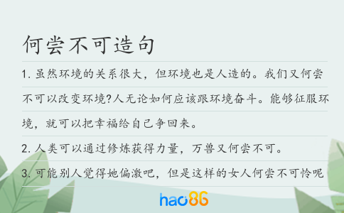 何尝不可造句