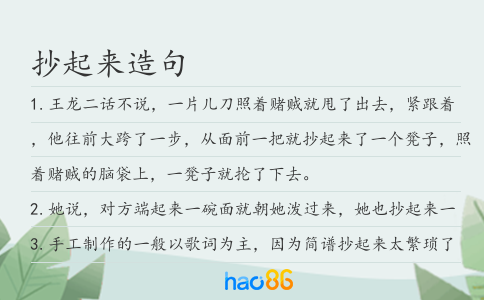 抄起来造句