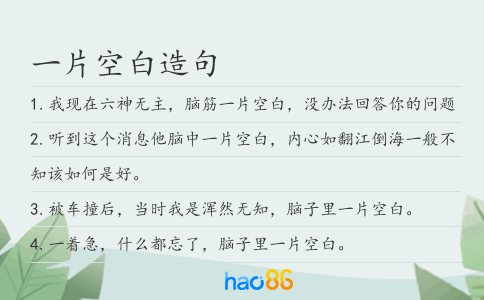 一片空白造句