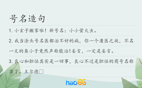 号名造句