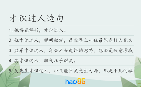 才识过人造句