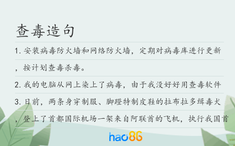 查毒造句
