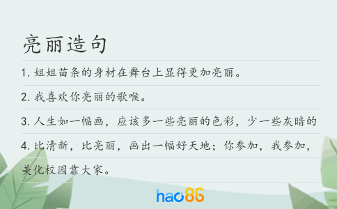 亮丽造句