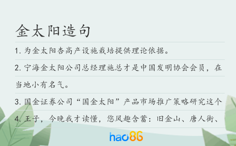 金太阳造句
