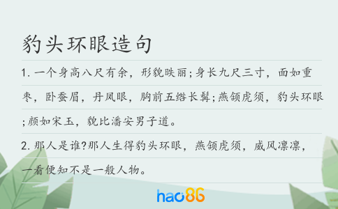 豹头环眼造句