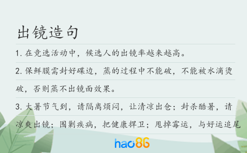 出镜造句