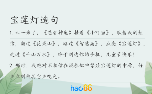 宝莲灯造句