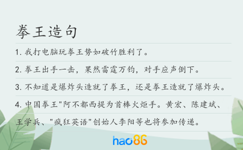拳王造句