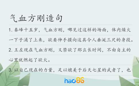 气血方刚造句