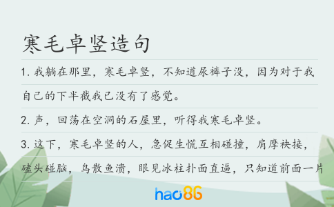 寒毛卓竖造句