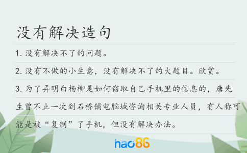 没有解决造句