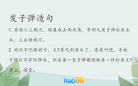 发子弹造句