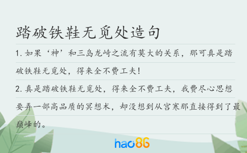 踏破铁鞋无觅处造句