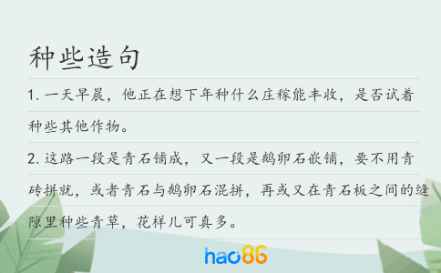 种些造句
