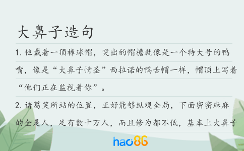 大鼻子造句
