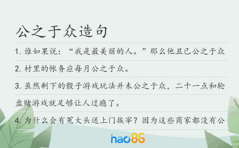 公之于众造句