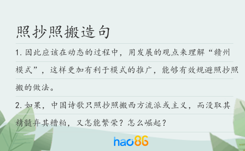 照抄照搬造句