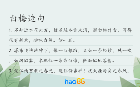 白梅造句