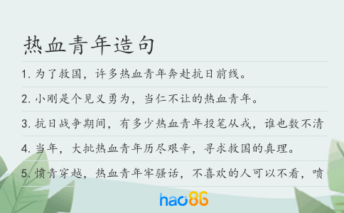 热血青年造句