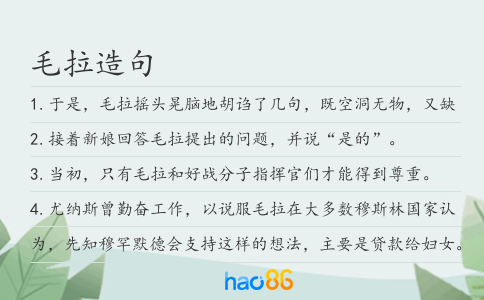 毛拉造句