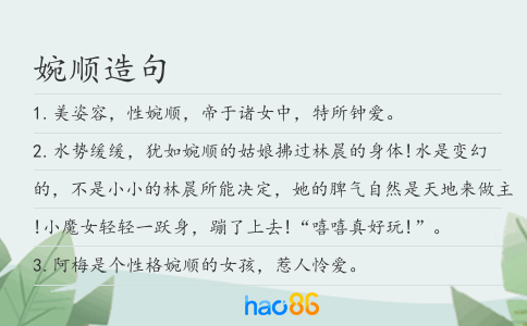 婉顺造句