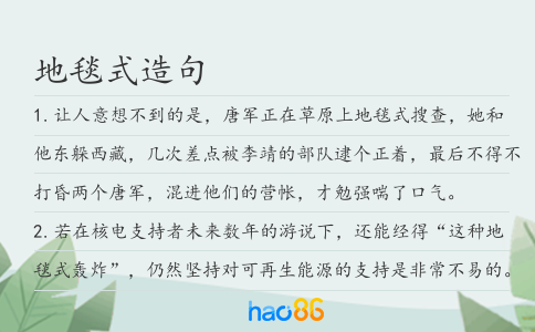 地毯式造句