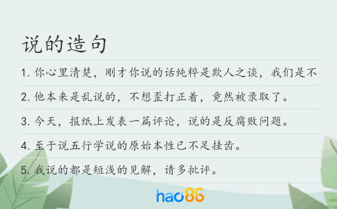 说的造句