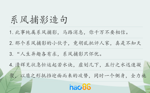 系风捕影造句
