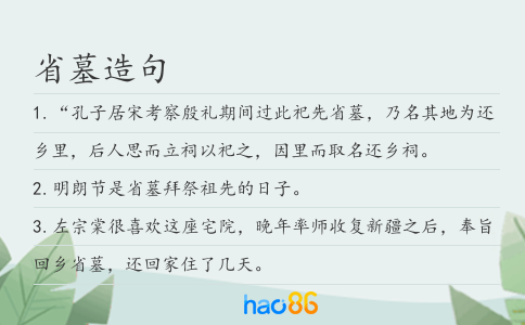 省墓造句