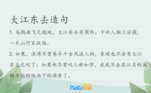 大江东去造句