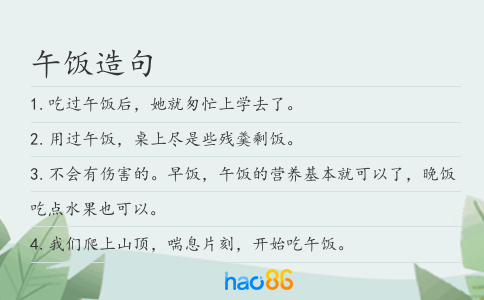 午饭造句