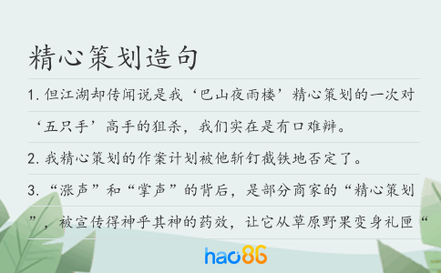 精心策划造句