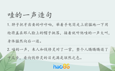 哇的一声造句